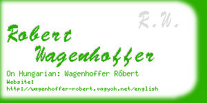 robert wagenhoffer business card